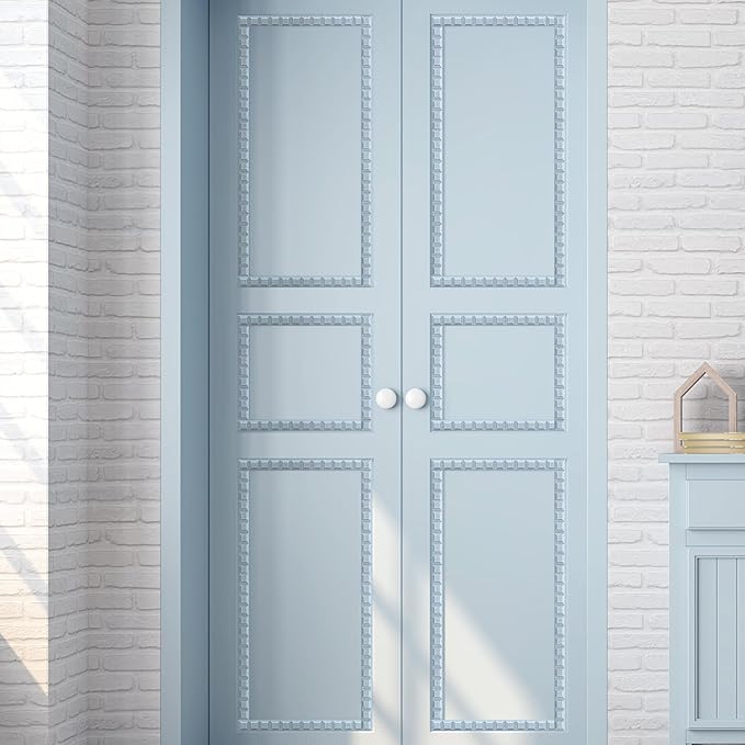 15-Pack 15.75" Unfinished Wood Fluted Rectangular Trim - Easy to Paint, Cute Decorative Molding DIY Craft for Furniture Frame, Mirror Edge, Wall, Door, Closet, Dresser, Shelf