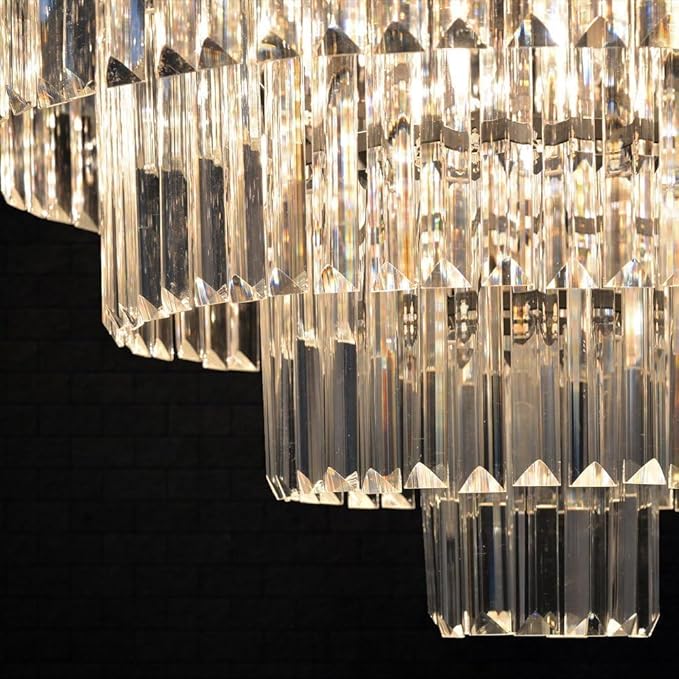 Luxury Modern Crystal Chandeliers Lighting Contemporary Pendant Chandelier Ceiling Lamp Lights Fixture 5-Tier (10 Lights) for Dining Room Living Room Hotel