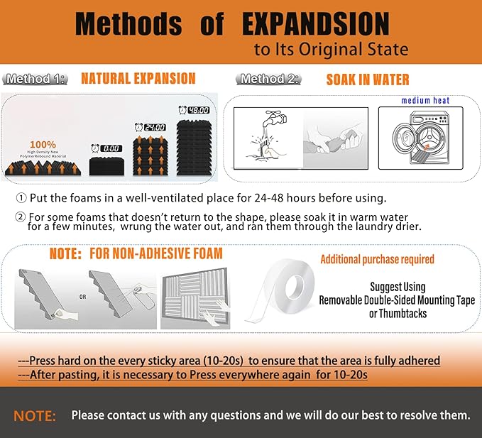 24 Pack Pyramid Designed SoundProof FoamPanels 2" x 12"x 12" Saiqiang Acoustic Foam Panels Soundproofing Sound Absorbing Black Sound Proof Foam Panels for Walls