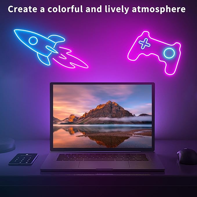 50ft Led Neon Rope Lights,Control with App/Remote,Flexible Led Rope Lights IP67 Outdoor RGB Neon Lights Waterproof,Music Sync Color Changing, led Lights for Bedroom Indoor