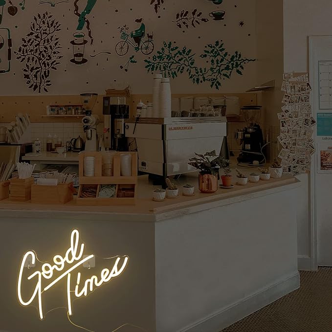 Looklight Good Times Neon Sign,Led Signs Neon Light for Wall,Neon Signs for Wall Decor,USB Powered Led Neon Signs for Wedding,Home Wall Decor Birthday Party,Bedroom Decor,Game Room Decor