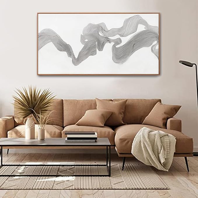 Abstract Canvas Wall Art Abstract Mist Texture Art With White Background Artwork Canvas Prints Canvas Picture Contemporary Wall Art Bedroom Living Room Office Decoration Framed Ready To Hang 24x48 Inch