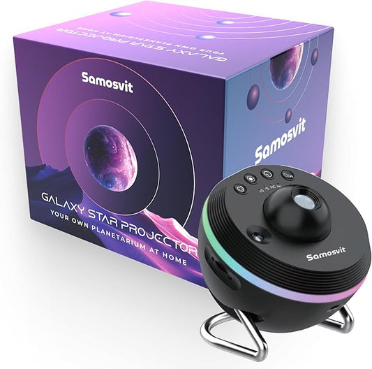 4K Home Planetarium Galaxy Projector for Bedroom - LED Sky Galaxy Night Light Star Planet for Kids - Meteor Effect Ceiling Lights Projector with One Replaceable Moon Nebula - Gift for Kids