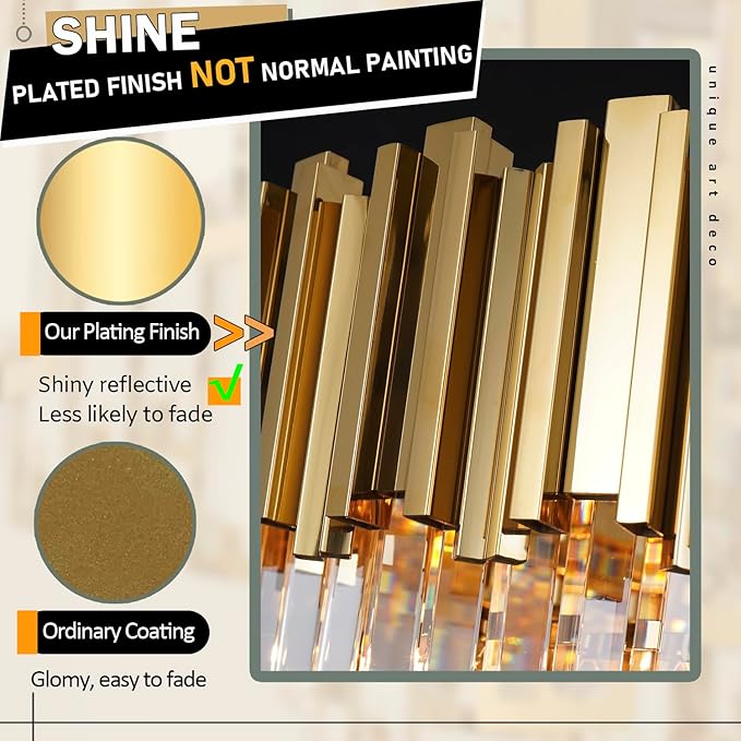 Luxury Gold Crystal Chandelier for High Ceilings, 30" Large Foyer Lighting Fixture with 5-Tier K9 Crystal Cascade, Elegant Entryway Pendant for Two-Story Homes