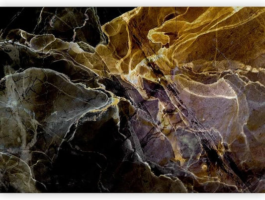 artgeist Premium Wall Mural Black Abstract 138x101 in - Non-Woven Wallpaper Fleece Wall Decor Photo Print Picture Image Design Home Mural Marble Abstract Faux Stone f-A-10122-a-a