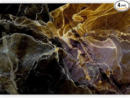 artgeist Wall Mural Black Abstract 79x55 in - Non-Woven Wallpaper Fleece Wall Decor Photo Print Picture Image Design Home Mural Marble Abstract Faux Stone f-A-10122-a-a