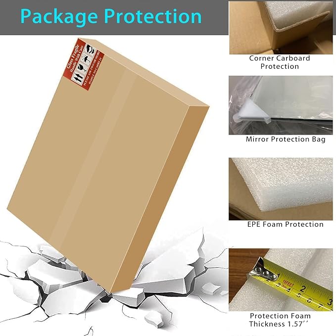 60x28 Inch Bathroom Mirror Frameless Beveled Edge Rectangle Wall Mirror Explosion Proof and Shatterproof Bathroom Vanity Mirror Wall Mounted Hang Firmly (Horizontal or Vertical)