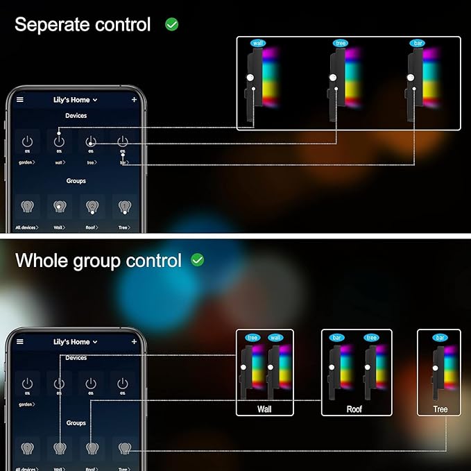 MEIKEE RGB Wall Washer Lights, 42W RGBCW Smart APP Waterproof LED Light Bar, Dimmable Flood Lights for Church Wedding Birthday Party Stage Lighting Christmas Decoration 2 Pack