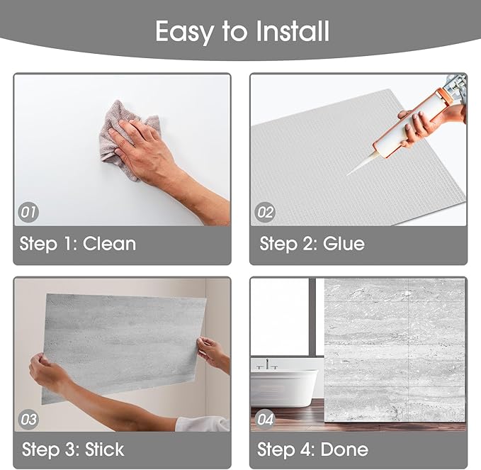 Natural Flexible Soft Stone Wall Panel, 20-Pack, 37.75 Sq Ft Coverage, Flexible & Bendable Exterior Wall Panels - Textured Stone Siding for Interior & Outdoor Use - Gray