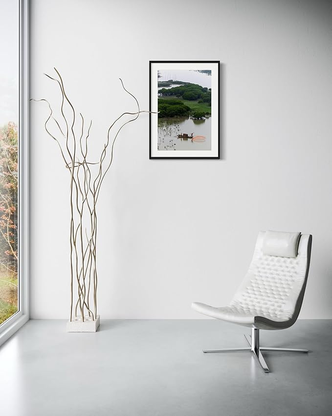 Oriental Beauty: Stunning Feng Shui Landscape Wall Art Vertical Prints for Home Decor in 3 Sizes (Casting Nets in the Mangrove Waters, 24" x 36", Oriental Beauty)