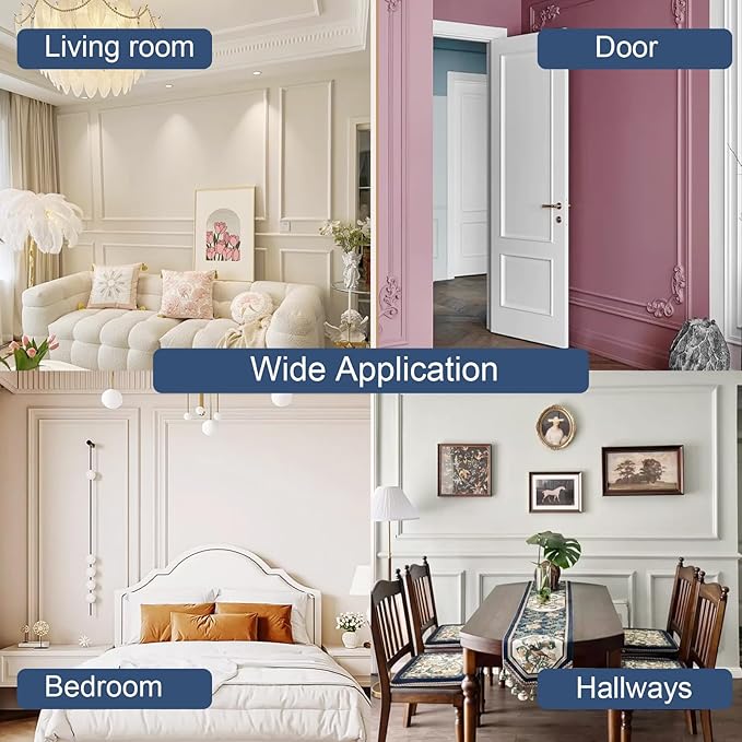 NeatiEase 2 Set Peel and Stick Wall Molding Trim Kit, 16" x20" Premade Wainscoting Panels, Self Adhesive Moulding Panel for Interior Walls Picture Frame