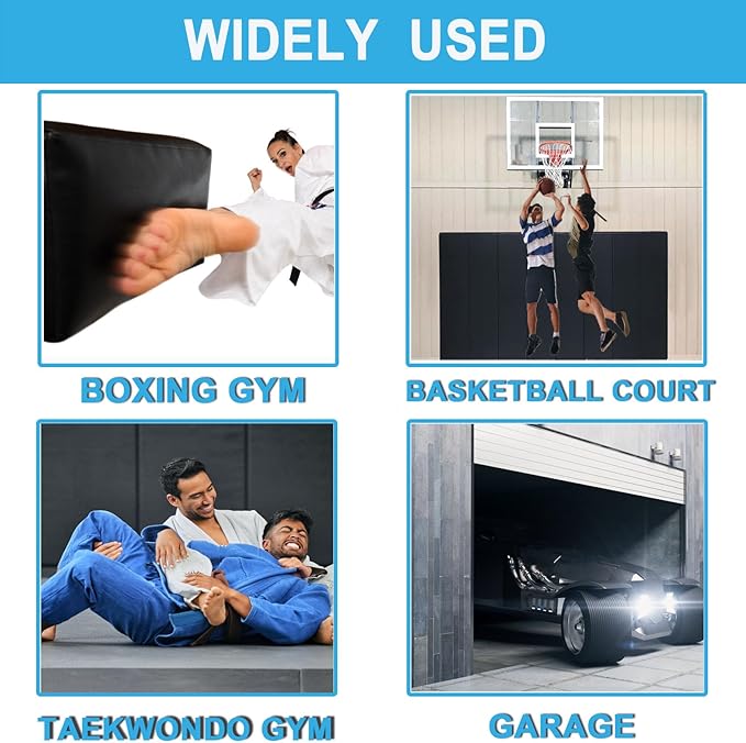 Basketball Wall Panels, 2" Thick Wall Pads for Gym, Gym Wall Padding with Waterproof Leather, Anti Collision Padded Foam Mat Protection for Kids Basketball Hoops