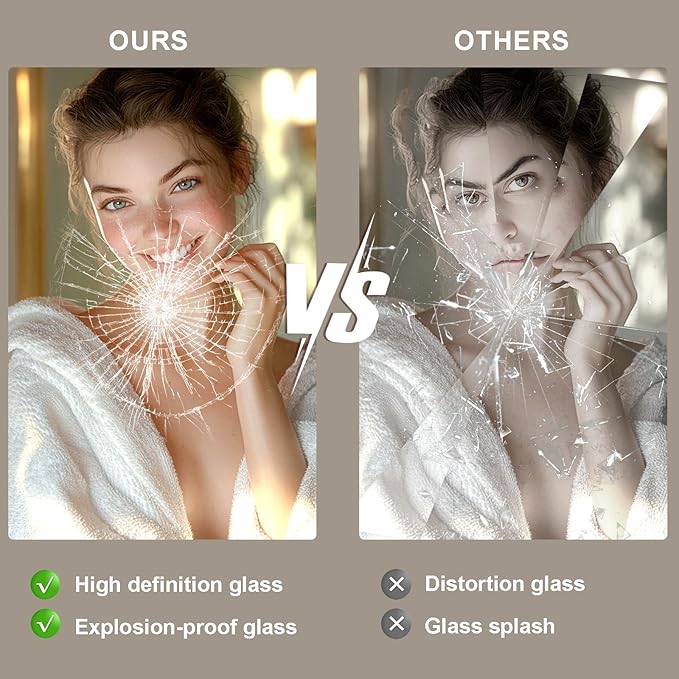 60x36 Large LED Bathroom Mirror with Lights, Brighter Backlit + Front Lit, Tempered Glass, Dimmable, Multiple Light Modes, Anti-Fog Lighted Bathroom Vanity Mirror for Wall, Memory Function