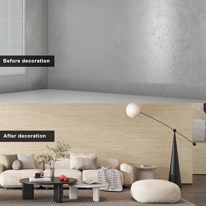 3D Wall Panels Peel and Stick – 23.82"x110" PVC Faux Travertine Texture, Self Adhesive Waterproof Wall Covering, DIY Accent Wall, Sofa Background Backsplash & Modern Home Decor, Covers 18 sq.ft