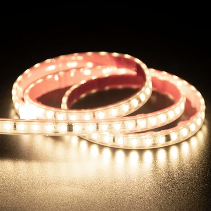 LED Lights 6.56 ft AC 120V Hardwired LED Strip Lights 2M SMD 2835 LED Tape Light Flexible White LED Strips 4000K 110 Volt with ON/Off Switch (White, 6.56ft)