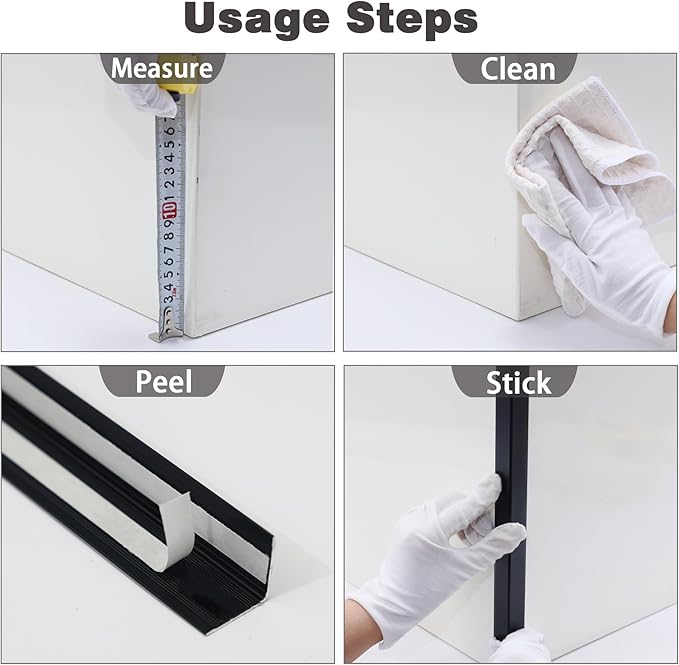 Aluminum Corner Guards, Peel and Stick L-Shaped Molding Trim for Wall Table Door Frame Protection and Decoration (Matte Black, 3Pcs x 4.26ft x 0.8in)