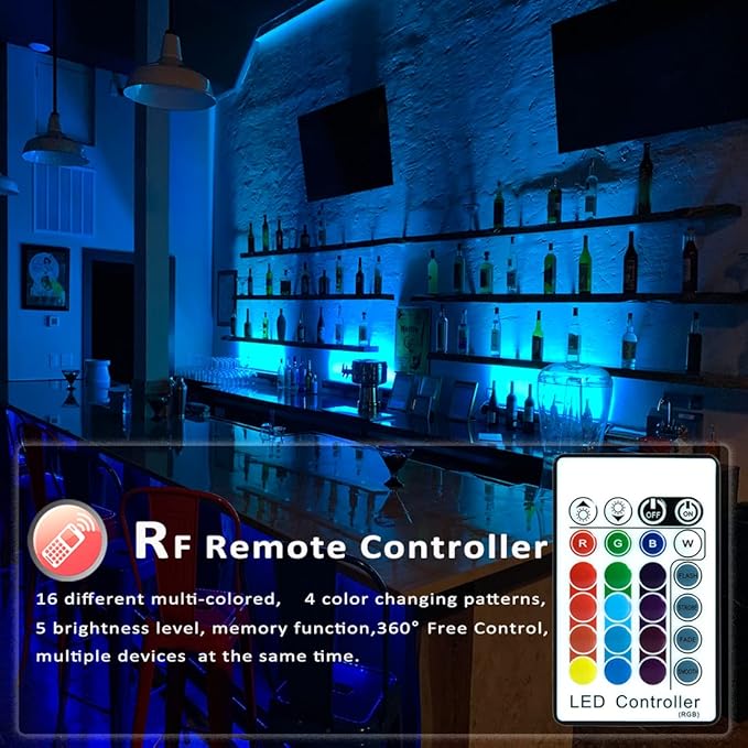 Wall Washer LED Lights,108W RGBW Color Changing LED Strip Lights with RF Remote,120V, 3.2ft/40 "Linear RGB LED Lights Bar for Outdoor/Indoor Lighting Projects Carnival Party Stage Bar Decor