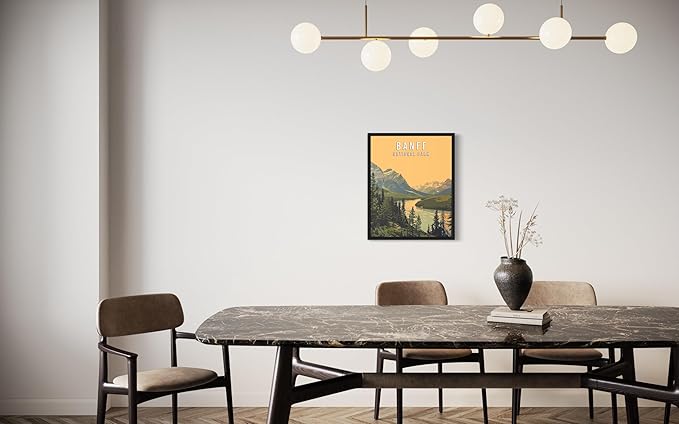 Banff National Park Wall Art Poster Print, Vintage Retro Landscape Scenery Painting Artwork Travel Prints Decor Cityscape Landmarks Gallery 27 (Banff National Park, 18 x 24 inches, Unframed)