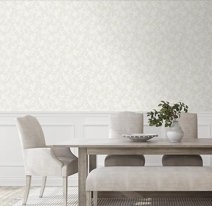 NextWall Tonal Floral Peel and Stick Wallpaper (Neutral)