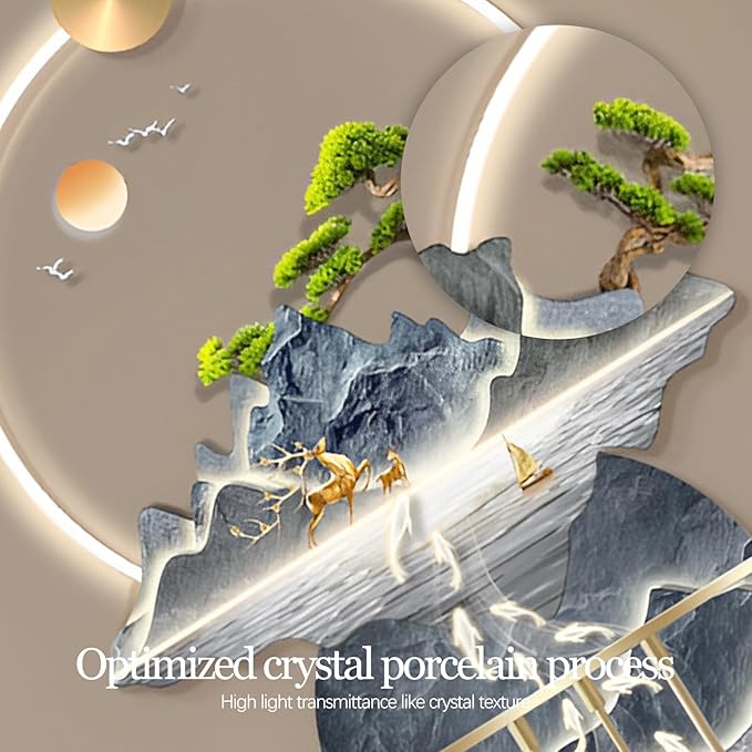 23.64x53.54IN 3D Wall Sculptures Hanging with Led Light Modern Art Deco Lighting Wall Art Decorations Lamp Wall Art Decor with Metal Ball Pendant for Friends(Blue 1)