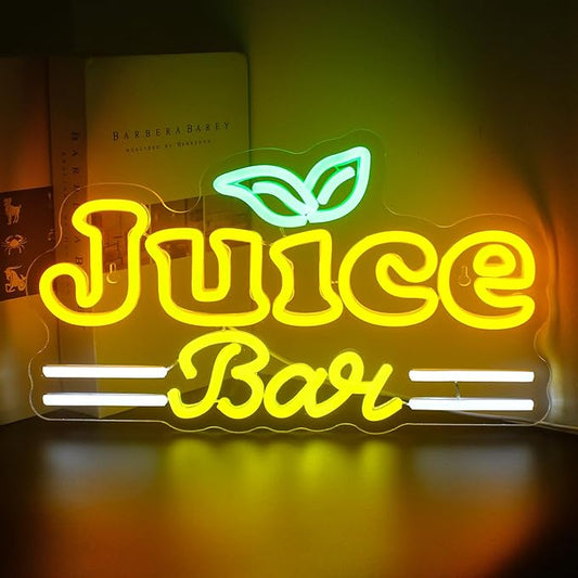 Looklight Juice Bar Neon Sign Bar Signs Neon Sign for Room Neon Light for Wall Led Neon Signs Connectivity Led Neon Signs for Bar Signs Juice Shop Party Home Decoration Bedroom Decor
