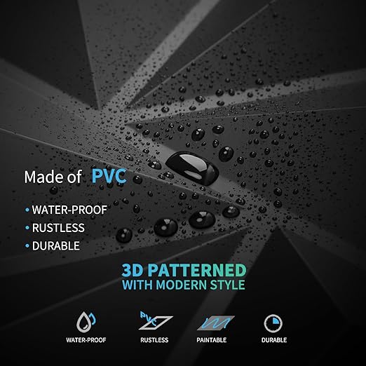 Art3d 3D Wall Panels 100 Pack, 11.8" x 11.8" (97 Sq.ft) PVC Wall Panels - Glue Up Panels Wall Decor for Living Room, Bedroom, Office, Black