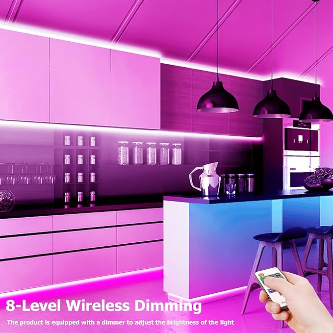 Neon Rope Lights, 16.4ft Rope Lights with Dimmable Remote and Adapter, Waterproof Flexible Smart Led Strip Lights for Bedroom, Super Bright, DIY Neon Sign, Indoors Outdoors Wall Decor, Pink