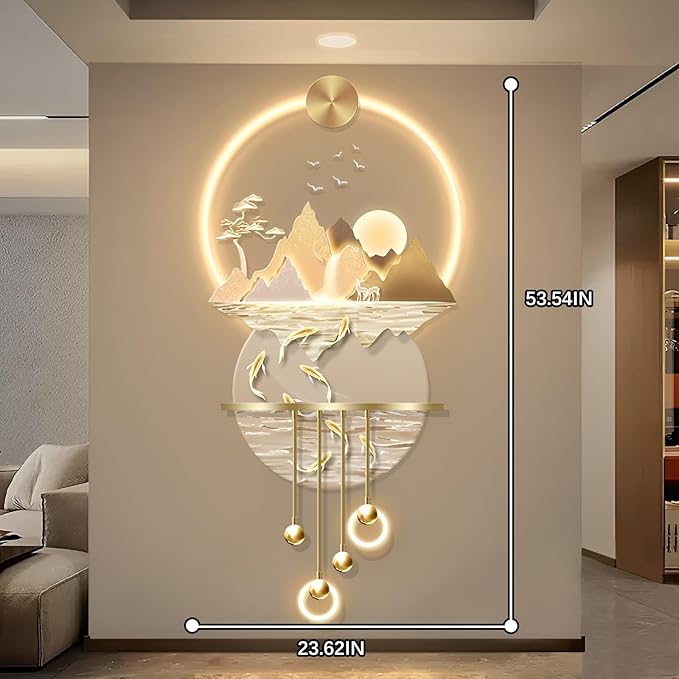 Bonsai 3D LED Wall Art Light Wall Sculpture Painting Decoration Art Modern Wall Hanging Painting for Living Room Entrance Corridor Decorative Wall Mounted Lamp(Stylle D)