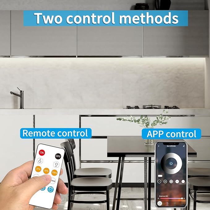 50FT COB LED Strip Lights 6000K White Dimmable DC 24V Flexible LED Tape Light for Bedroom, with Remote and app Control LED Light Strip,for DIY Home Decoration