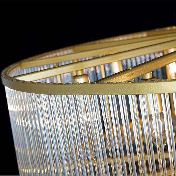 Large Gold Chandeliers H68 Modern High Ceiling Chandelier 7-Tier Glass Chandelier Foyer Entryway Ceiling Light Fixture for Staircase Grand Living Room Entry Extra Long