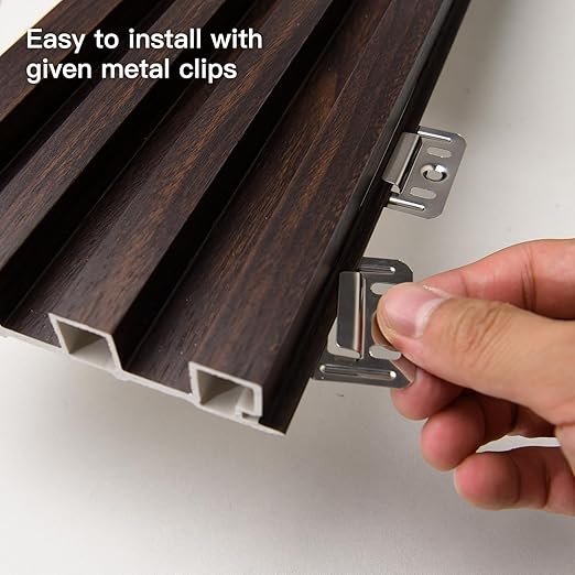 Art3d Slat Wall Panel for Modern Decor, WPC Acoustic Diffuser Panel, 8-Pack 96 x 6in. Black Walnut