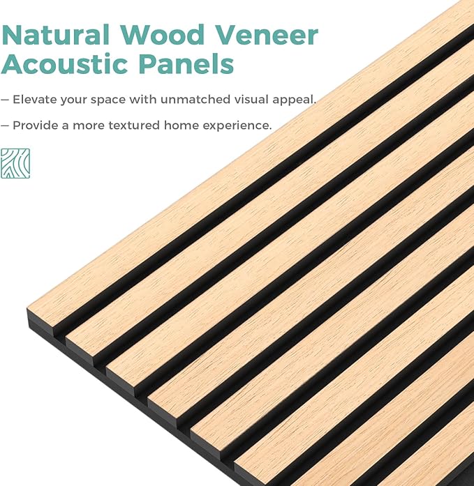 2-Pack 94.5" x 12.6" 3D Wall Panels, Soundproofing Acoustic Panels for Interior Wall Decor, Accent Wall Paneling for Home and Apartment, Oak