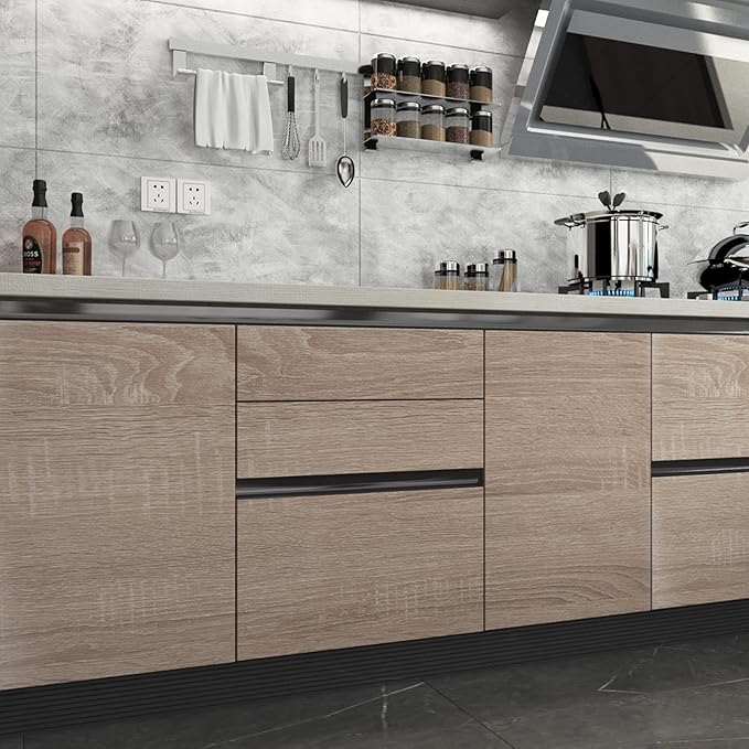 Large Size Wood Contact Paper 48"x354" Light Oak Wood Wallpaper Peel and Stick Faux Wood Contact Paper for Countertops Appliances Furnitrue Self Adhesive Waterproof Removable Wood Vinyl Wrap