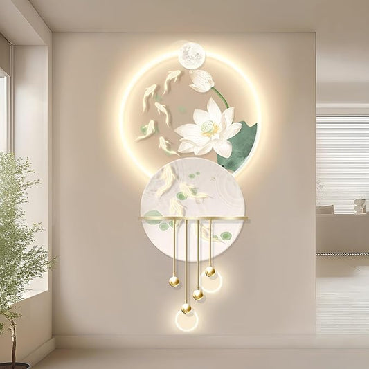 Bonsai 3D LED Wall Art Light Wall Sculpture Painting Decoration Art Modern Wall Hanging Painting for Living Room Entrance Corridor Decorative Wall Mounted Lamp(Stylle E)
