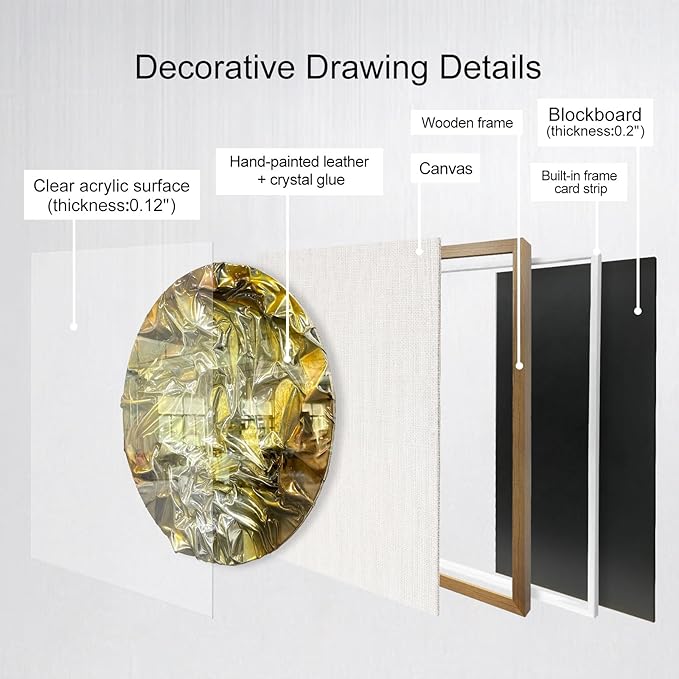 LIUZEYUE - Hand crafted leather Artwork 3D Wall Artwall decorations for living room 59"x59"