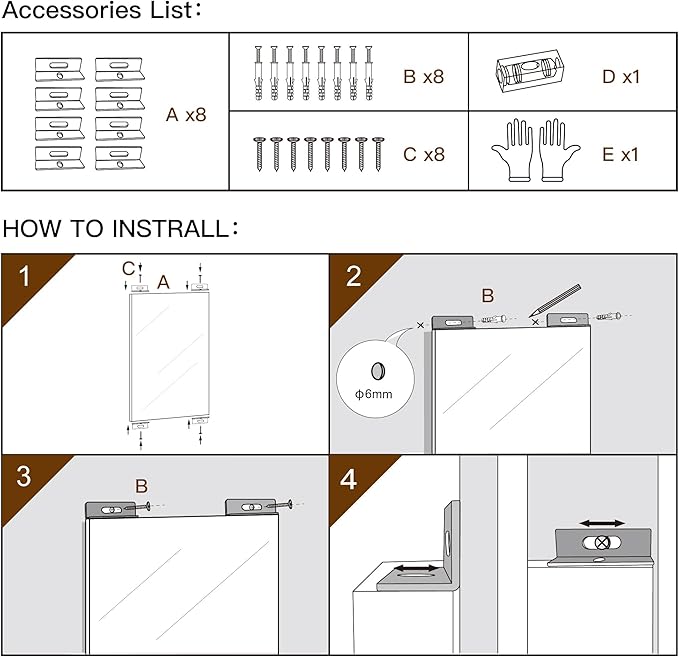 brisafe 2PCS 71" x 40" Full Length Wall Mirror for Gym, Dance, Home & Yoga - Easy Install, Ultra-Light Shatterproof Nano Material Cuts 60% Commercial Insurance Costs, 5 lbs/pc