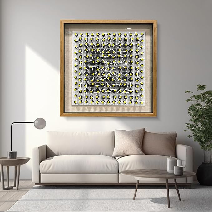 LIUZEYUE - Wooden block three-dimensional painting geometric modeling wall decoration 3D wooden artwork living room bedroom background wall office decoration painting 59"x59"