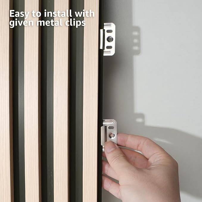 Art3d 8-Pack WPC Wood Slat Wall Panel for Interior Décor, 3D Wood Fluted Acoustic Paneling for Living Room Bedroom Home & Office Accent Wall Decor - 96 x 6 Inch Oak