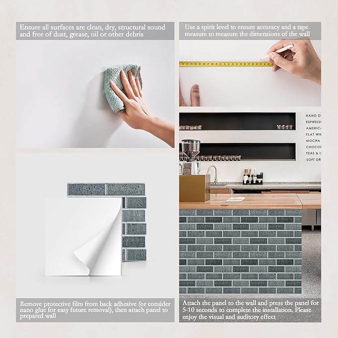 12Pack Acoustic Panels, Self-Adhesive 3D Brick Pattern Sound Proof Panels for Walls, Decorative Sound Dampening Wall Panels for Recording Studios, Offices, Home, 12"×12"×0.4", Lime Black