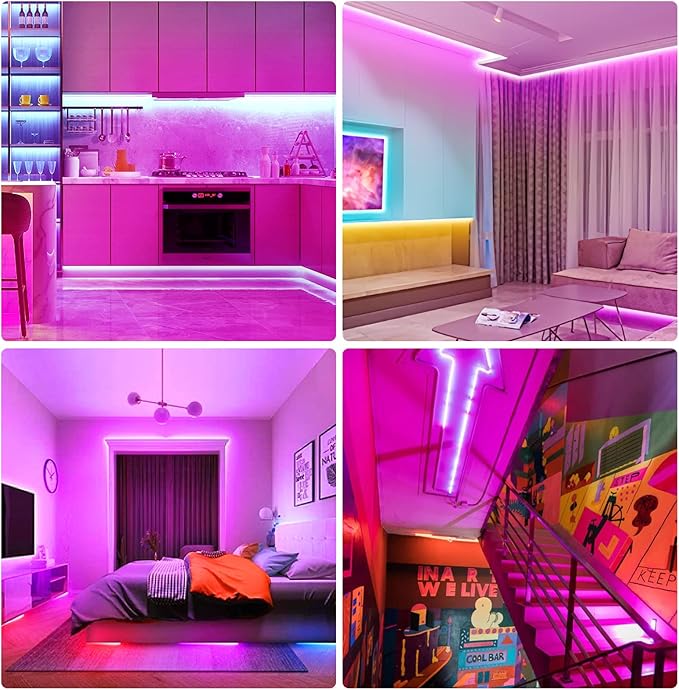 Neon Rope Lights, 16.4ft Rope Lights with Dimmable Remote and Adapter, Waterproof Flexible Smart Led Strip Lights for Bedroom, Super Bright, DIY Neon Sign, Indoors Outdoors Wall Decor, Pink