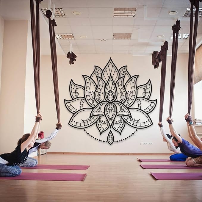 Mandala Wall Decor, Lotus Flower Metal Wall Art, Metal Mandala Wall Art, Metal Wall Decor, Metal Flowers Wall Decor, Metal Lotus, Spiritual Wall Decor, Lotus Flower Decor (18"W x 17"H / 46 x 44 cm, silver)