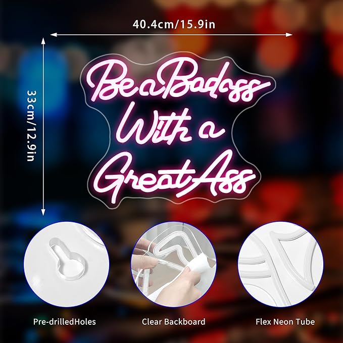 Neon Sign, Neon Signs for Wall Decor Pink Neon LED Signs Room Neon Light Up Signs Home Decor for Bedroom Club Party Bars Shop USB Operated