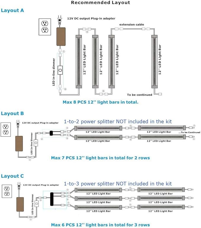 Litever Kitchen Under Cabinet LED Lighting Kit Plug-in, Super Bright, 6 PCS 12 Inches Light Bars, Daylight White, 31W 2000 Lumen, Perfect for Kitchen Cabinet Counter Shelf-(6 Bars Kit-5000K)
