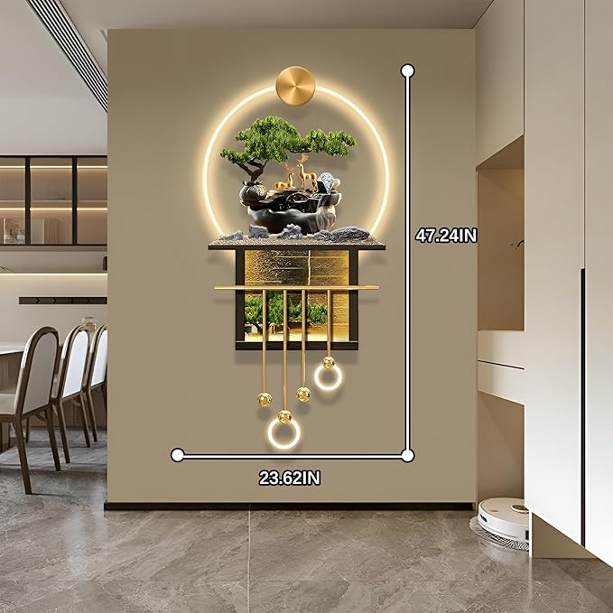 3D LED Wall Art Decor Creative Landscape Sculpture with LED Lights Modern Home Decorative Wall Lamp Large Decorative Painting for Home Entrance Hallway Bedroom(Stylle D,23.62x53.54in)