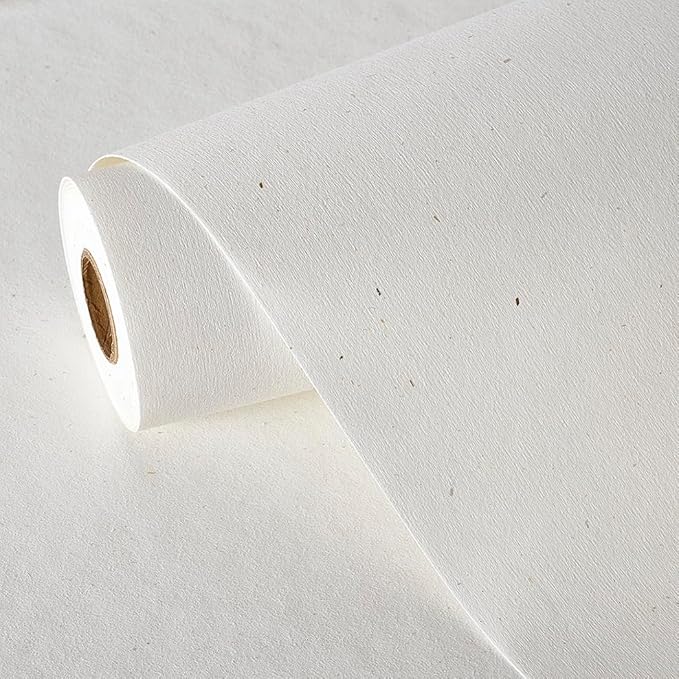 Matte White Grasscloth Textured Wallpaper Natural&Neutral&Handmade Style Thick Peel and Stick Removable for Bedroom,Office,Cabinet(16.5”x236.2”) (Less Herbaceous Coffee) M121