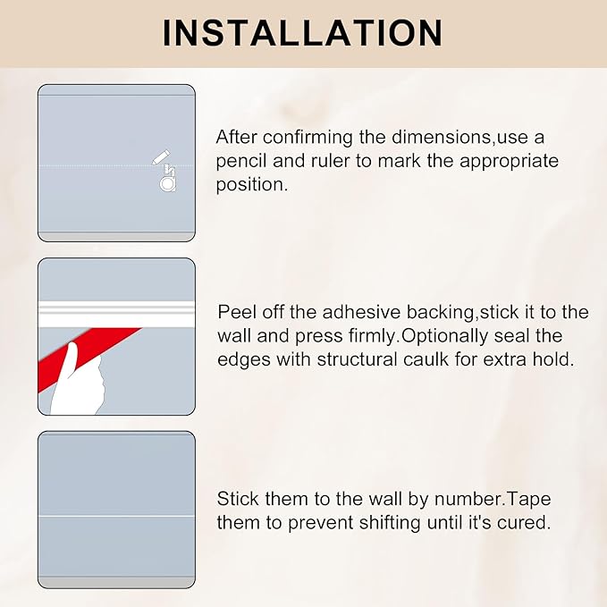4-Piece 35.4-Inch Top Rails, Compatible with Our Wall Molding Trim Kit for Accent Wall