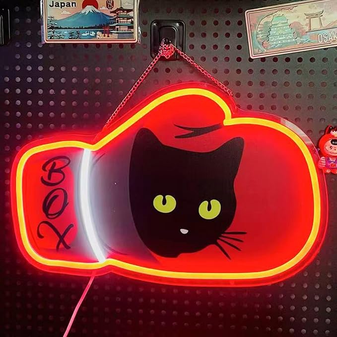 Boxing Set Neon Light LED USB 5V Boxing Set Neon Light Styling Strange Vibrant Feeling With Cute Patterns Suitable for Bedroom Living Room Restaurant Bar Club Party Decoration Gift Business Shop