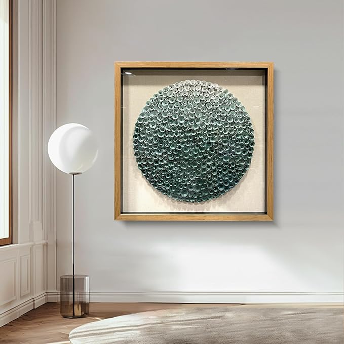 LIUZEYUE - Modern Abstract Wall Art Living Room Handmade Wood Flower 3D Wall Decoration Entrance Wall Decoration Green 31.5"x31.5"