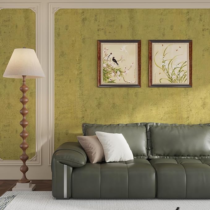 32"x591" Gold Foil Contact Paper Vintage Faux Golden Concrete Peel and Stick Wallpaper Matte Antique 3D Textured Vinyl Waterproof Thick Contact Paper for Kitchen Cabinets Office Decor