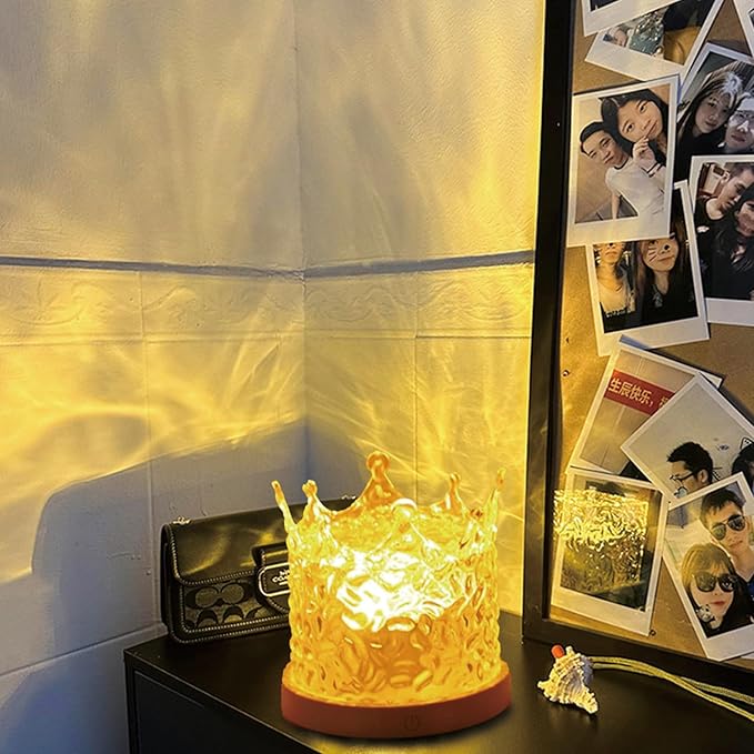 Ocean Wave Ceiling Projector, Northern Lights 16 Colors Water Lights Projector, Water Ripple Ambient Night Light with Remote, Touch Control Aurora Projector for Bedroom,Room Decor,Kids Room (Crown)